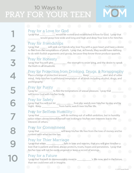 10 Ways to pray for your teen