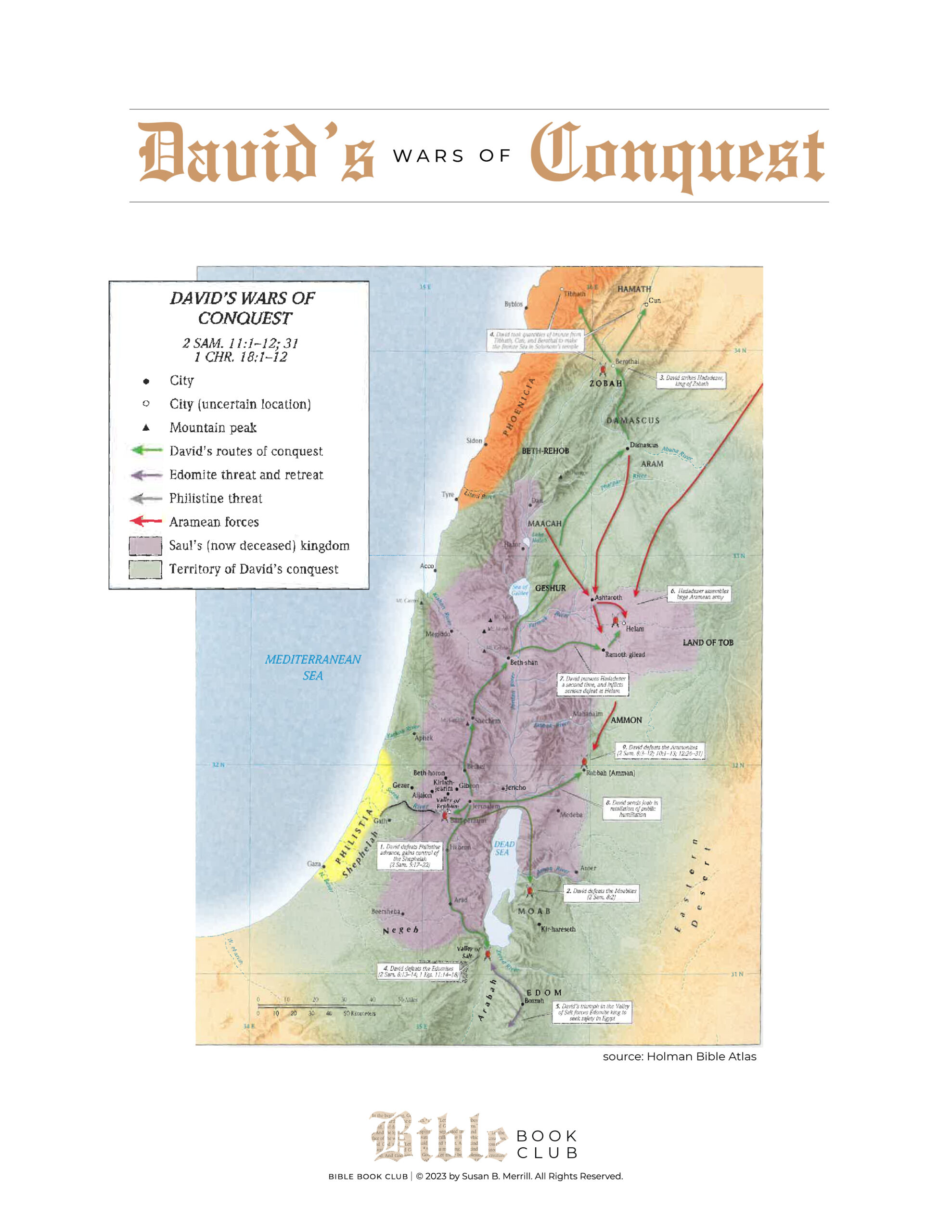 Davids war of conquests map
