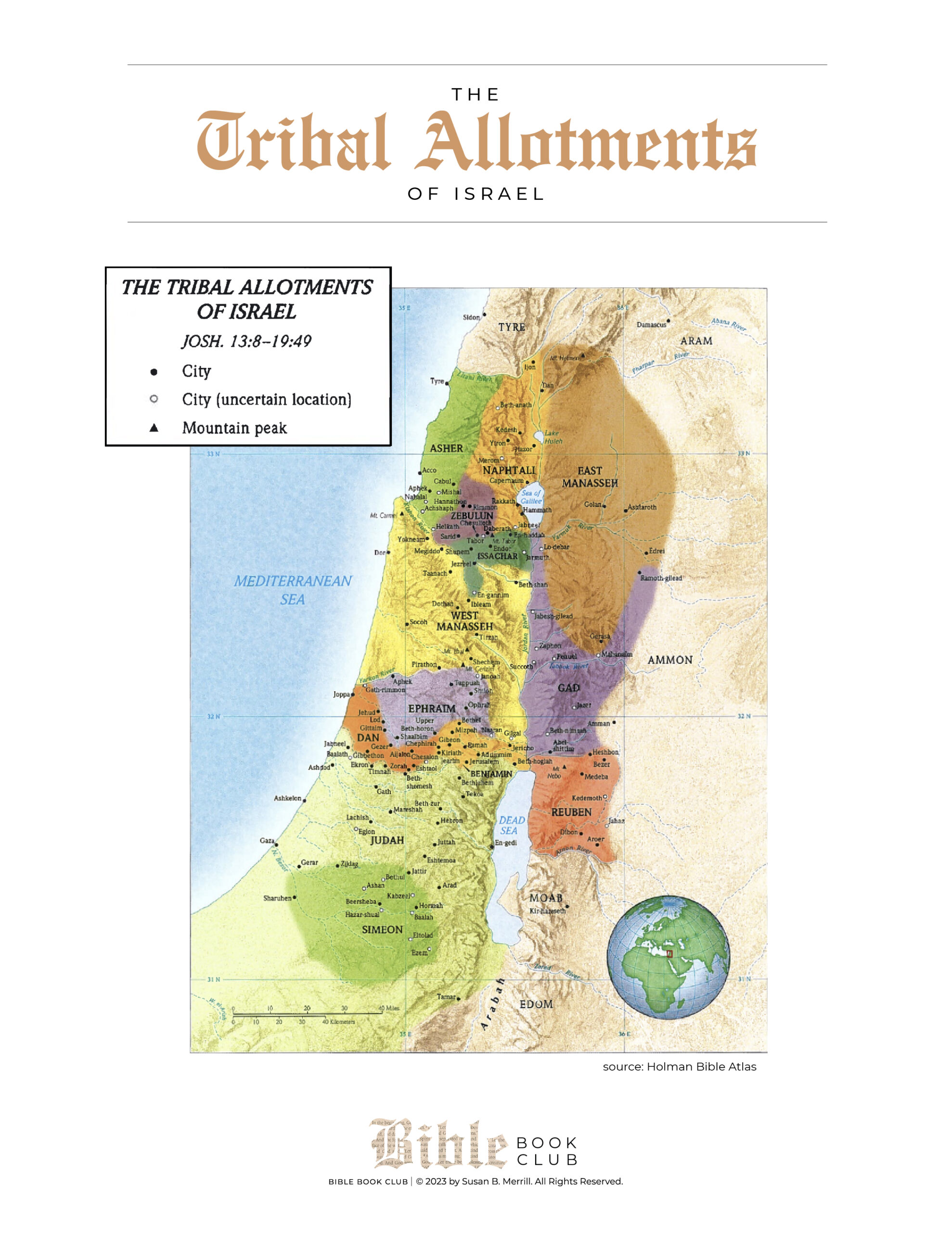 Tribal Allotments of the Promised Land – Bible Mapper Atlas